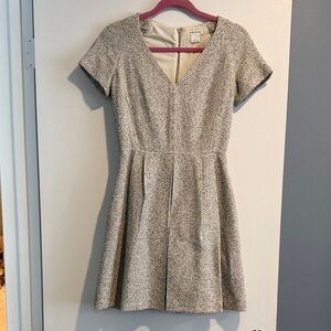 Club Monaco Textured Cream Mini Dress